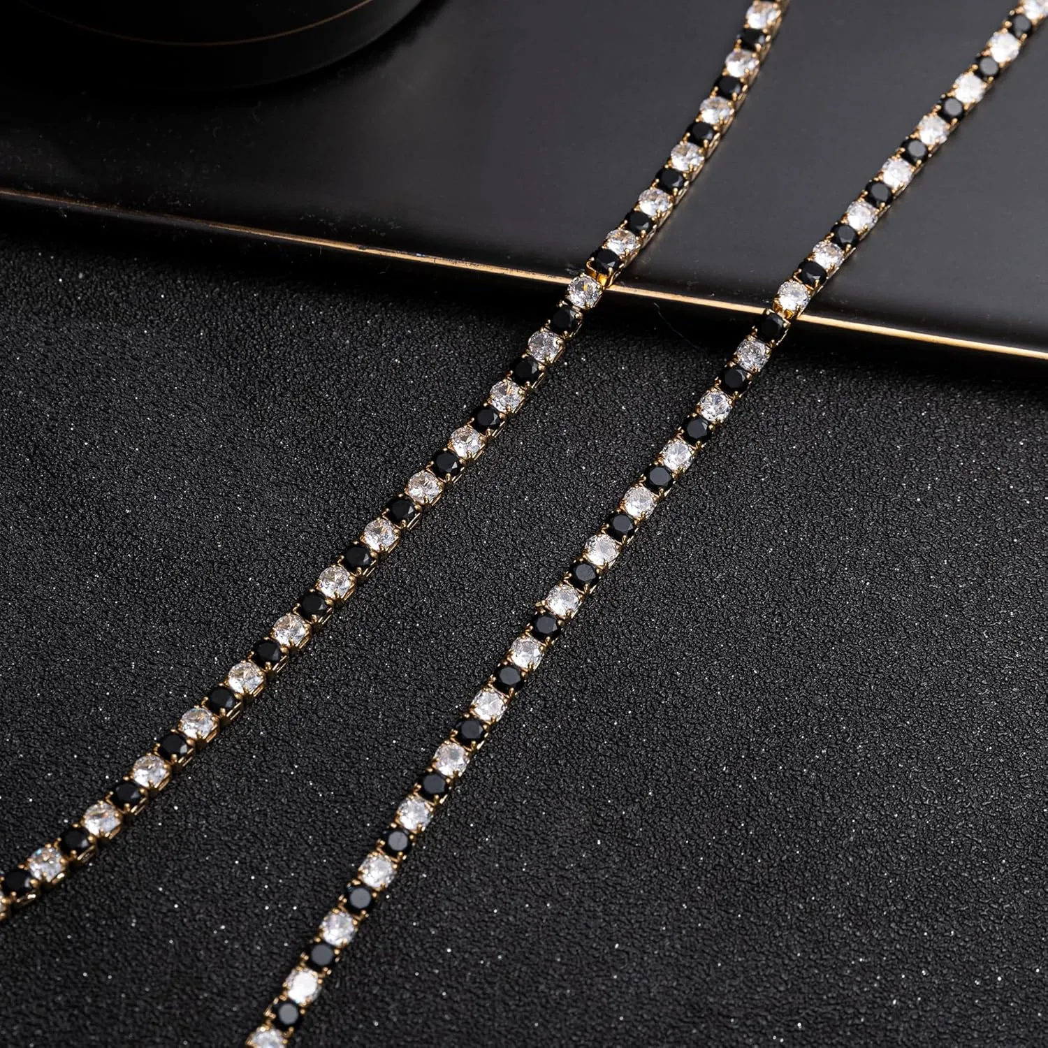 1 Yards Zircon Crystal Rhinestones Close Chain Ellipsoid Beaded Trim for Sewing Craft DIY Decoration（Yellow and Clear Zircon）