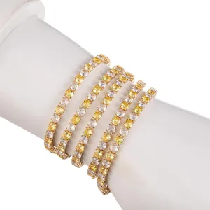 1 Yards Zircon Crystal Rhinestones Close Chain Ellipsoid Beaded Trim for Sewing Craft DIY Decoration（Yellow and Clear Zircon）