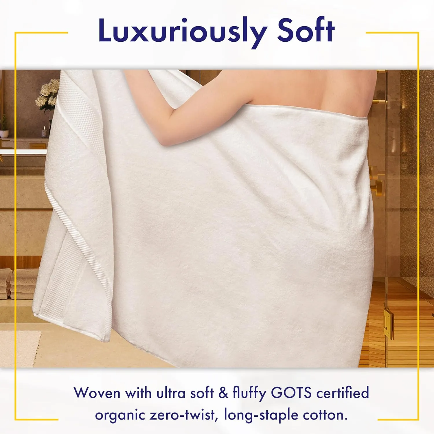 100% Organic Zero-Twist Cotton Towels - GOTS Certified Luxury Bath Towels - Ultra Soft & Plush 700GSM Long-Staple Cotton - 6 Piece Towel Set (Granite Grey)