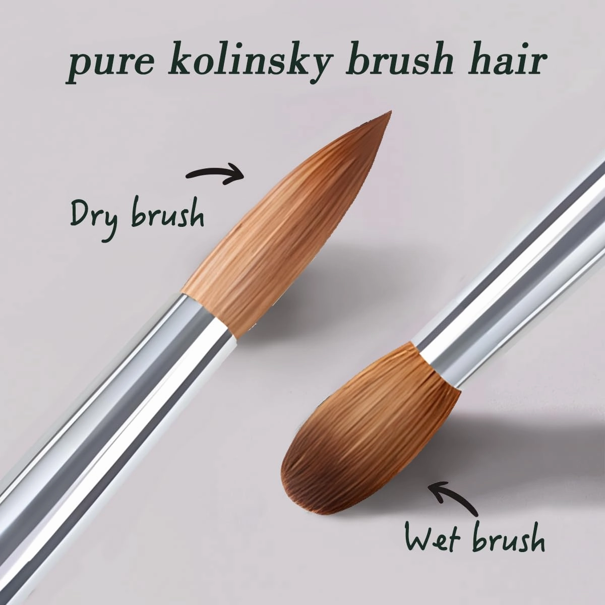 100% Kolinsky Acrylic Nail Brush, Soft Firm Bristle Brush for Acrylic Application, Fills, Powder, Nail Art, Extension, Gel Nails, Fine Lines, Outlines, for Beginner & Professional (10#)
