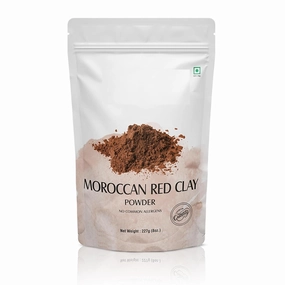 100% Pure Moroccan Red Clay |Cleansing Face Mask| Hair & Body Care Powder |Traditional Rhassoul Clay |Deep Pore Cleansing Mask for All Skin Types 227g(8oz)