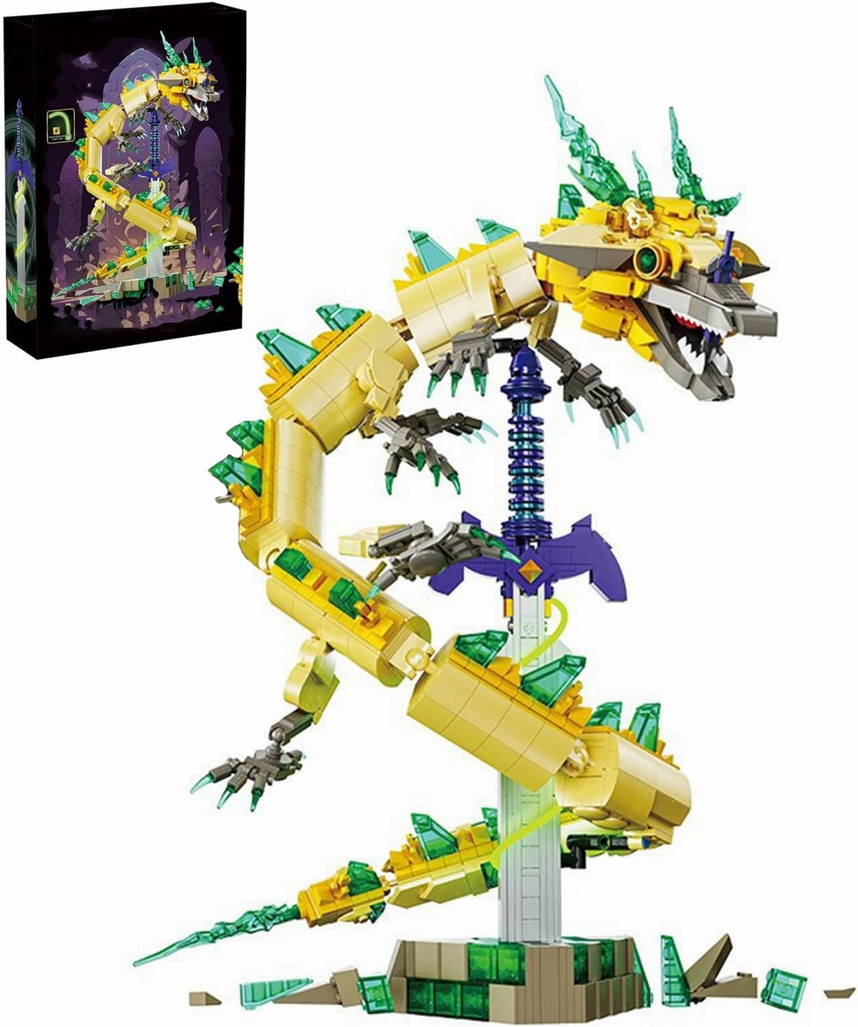 1298PCS Master Sword and White Dragon Building Block Toys, for Children and Adult Fans
