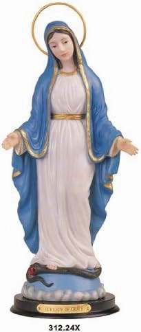 12" Inch Our Lady of Grace Statue Figurine Figure Milagrosa Saint Religious