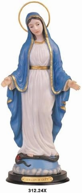 12" Inch Our Lady of Grace Statue Figurine Figure Milagrosa Saint Religious