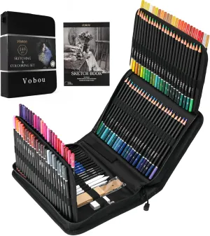 146pcs Art Supplies Set, Colored Drawing Pencils Kit Sketching, Graphite Pencils With Convenient Case, Ideal School Supplies for Artists Adults Teens Beginner, Ideal for Shading, Blending