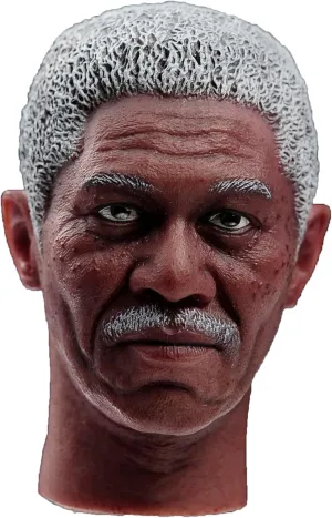 1/6 Scale Male Head Sculpt, European Man Head Carved Morgan Freeman DIY Head Model for 12inch Male Soldier Action Figure Body (Painted)