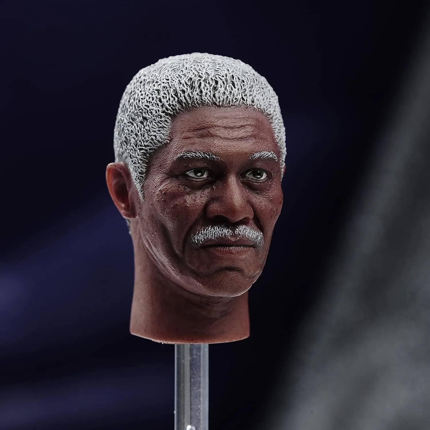 1/6 Scale Male Head Sculpt, European Man Head Carved Morgan Freeman DIY Head Model for 12inch Male Soldier Action Figure Body (Painted)