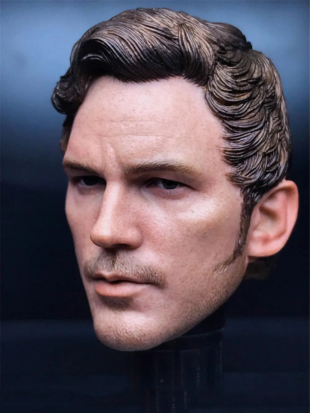 1/6 Scale Male Head Sculpt, European Strong Man Head Carved Chris Pratt Head Model for 12inch Male Soldier Action Figure Body (Painted Version)