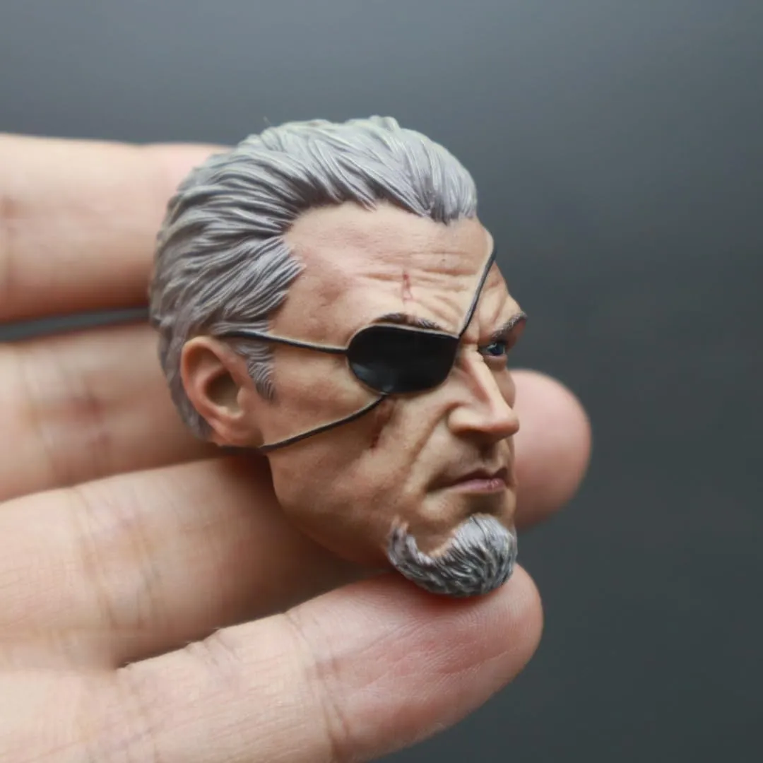 1/6 Scale Male Head Sculpt,European Strong Man Head Carved One-Eyed Man Head Carving for 12inch Soldier Action Figure Body (Painted)