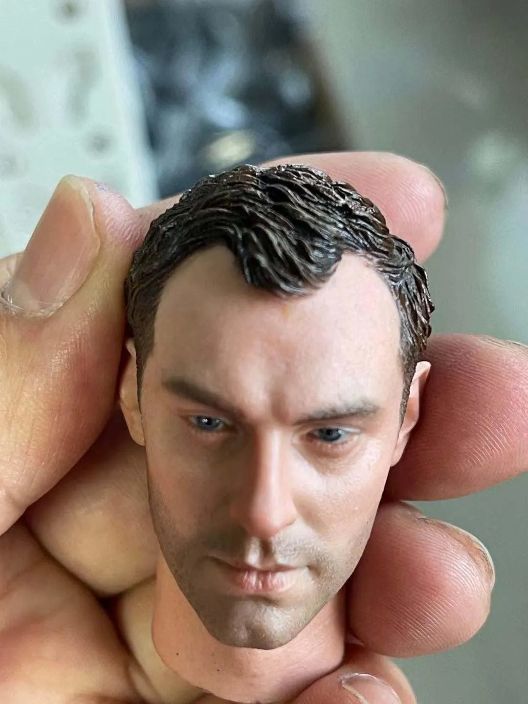 1/6 Scale Male Head Sculpt,Sniper European Male Soldier Unpainted Head Sculpt DIY Head Carved for 12inch Action Figure Body (Painted Version)
