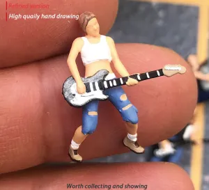 1:64 Painted Figure Mini Model Miniature Resin Diorama Guitar Singer Artist WG