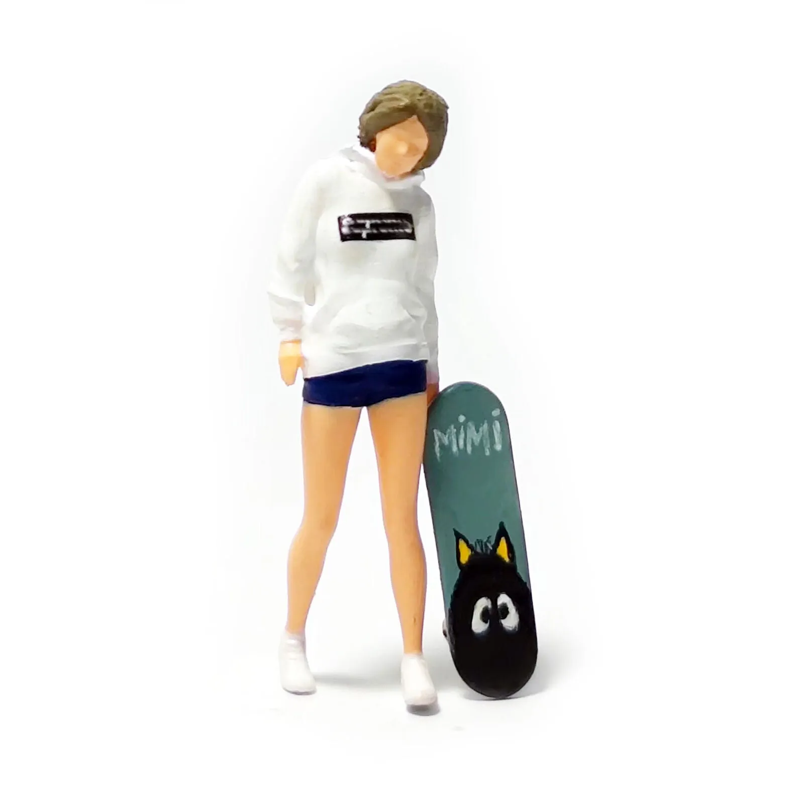 1:64 Painted Figure Mini Model Miniature Resin Diorama Sand Skate Board Couple