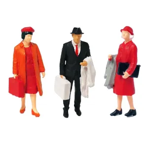 1:64 Painted Figure Mini Model Miniature Resin Diorama Sand Three People Set