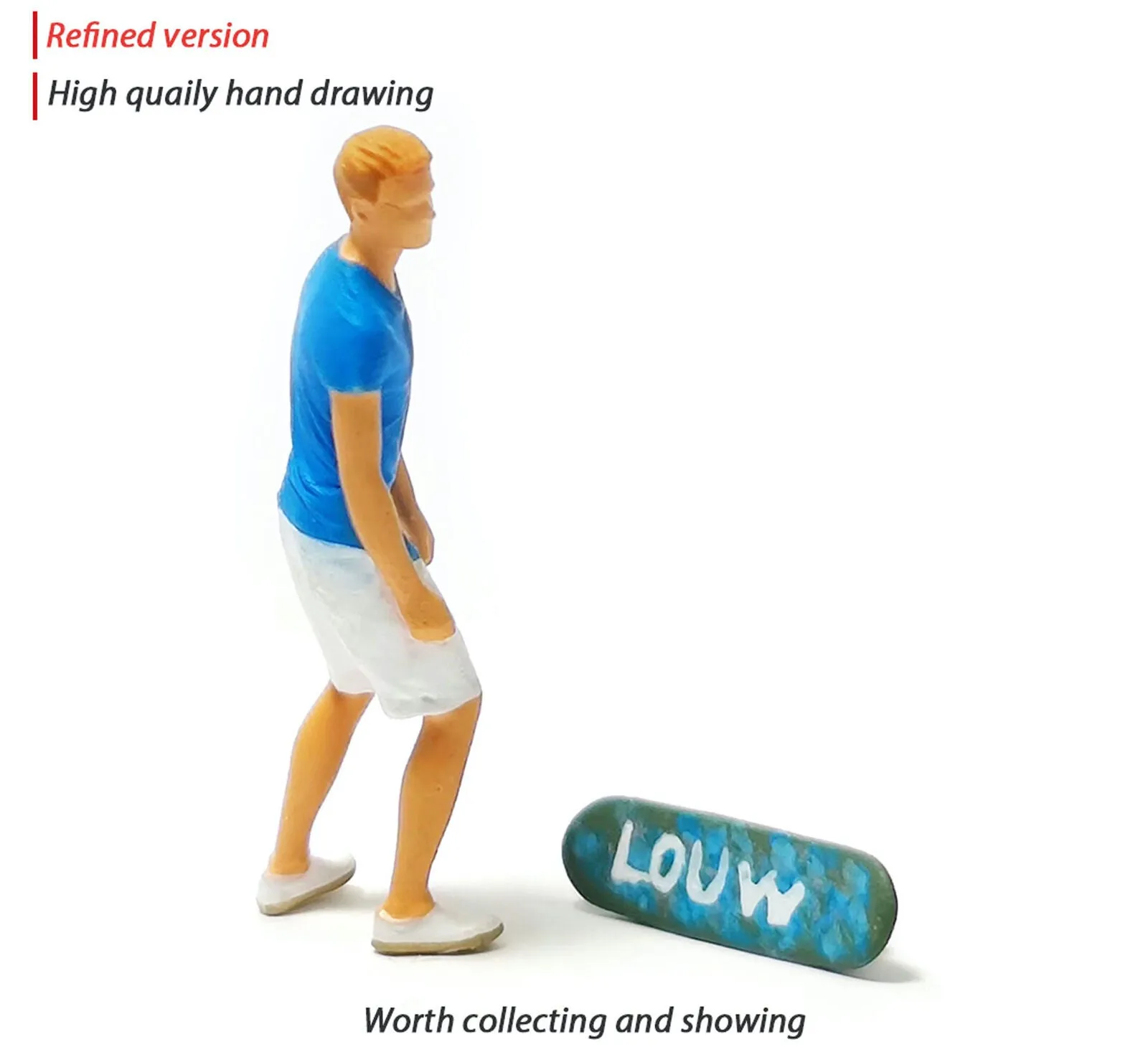 1:64 Painted Figure Mini Model Miniature Resin Diorama Skating Couple Boy Girl