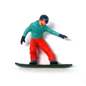 1:64 Painted Figure Mini Model Miniature Resin Diorama Snowboarding Motion Stand