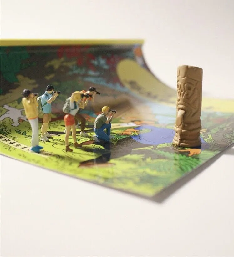 1:64 Painted Figure Model Miniature Resin Diorama Sand Photography Scene Camera