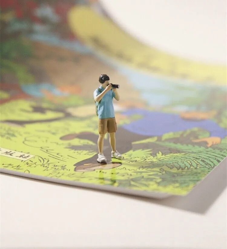 1:64 Painted Figure Model Miniature Resin Diorama Sand Photography Scene Camera