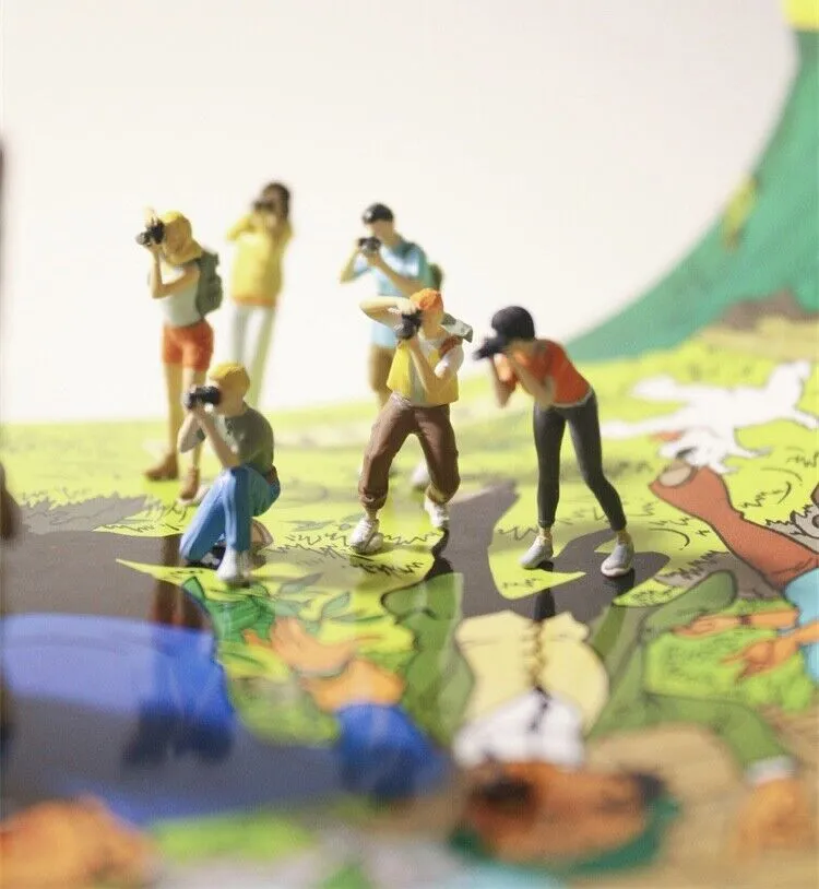 1:64 Painted Figure Model Miniature Resin Diorama Sand Photography Scene Camera