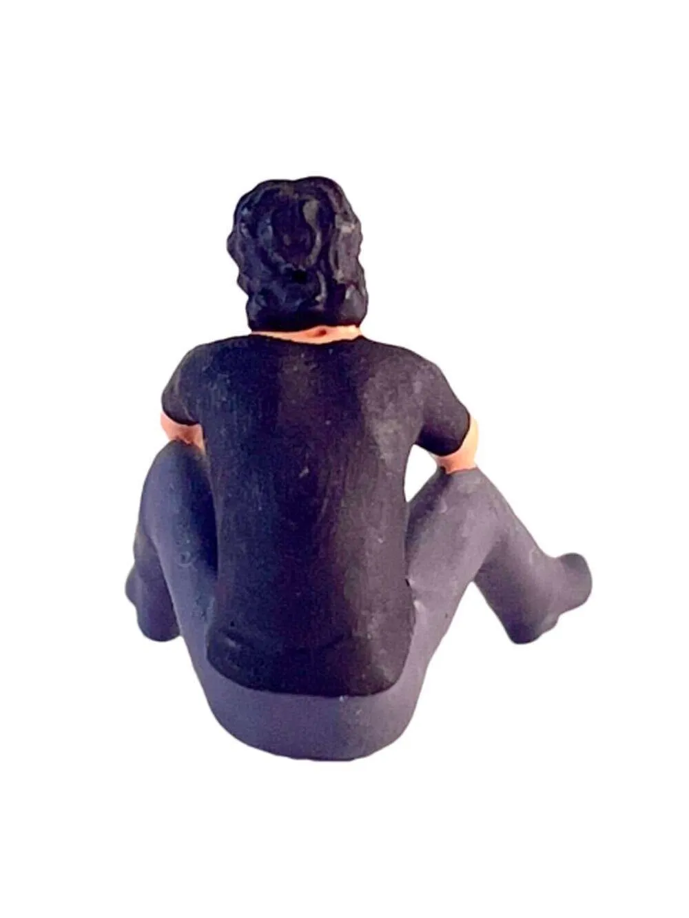 1:64 Painted Figure Model Miniature Resin Diorama Sand Smoking Man Sitting Girl