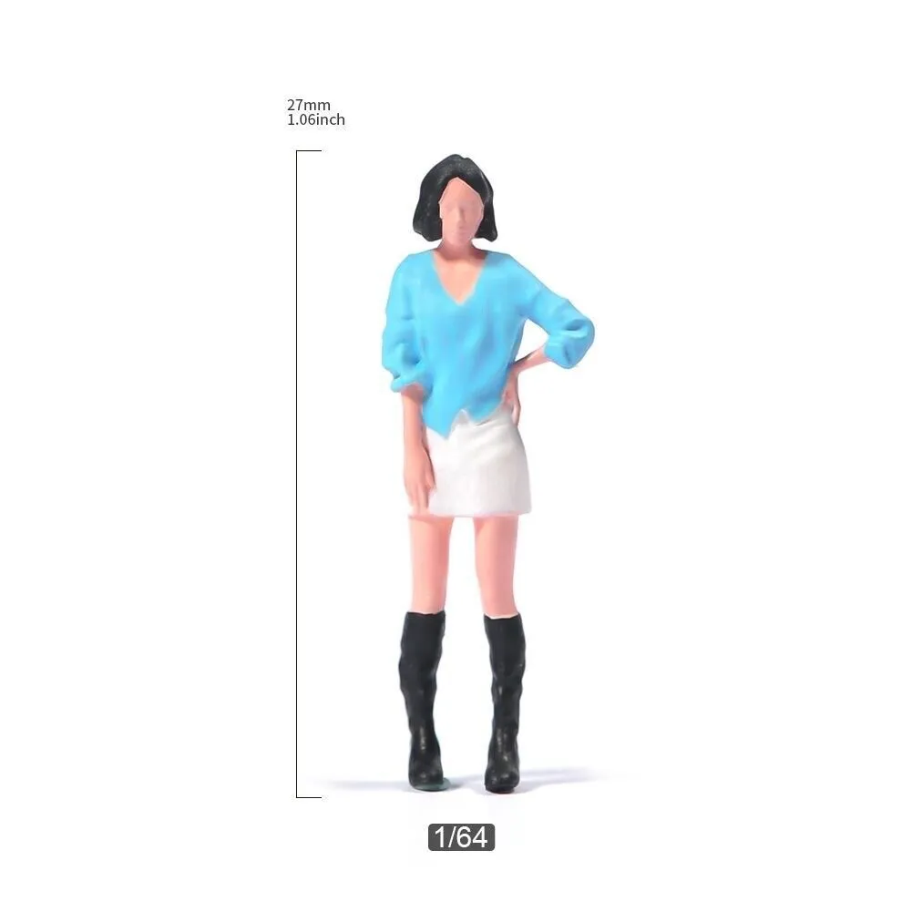 1:64 Painted Unpainted Figure Model Miniature Resin Diorama Short Hair Girl Sand New