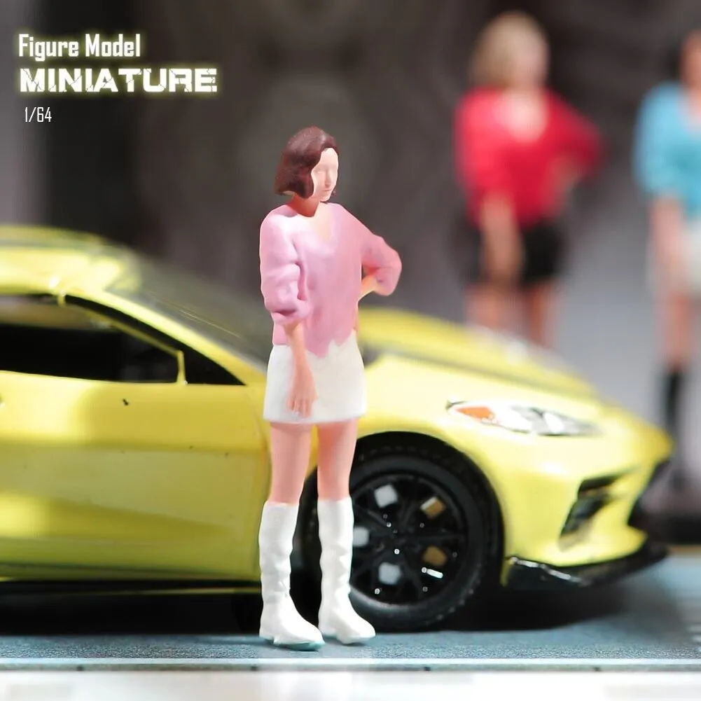 1:64 Painted Unpainted Figure Model Miniature Resin Diorama Short Hair Girl Sand New