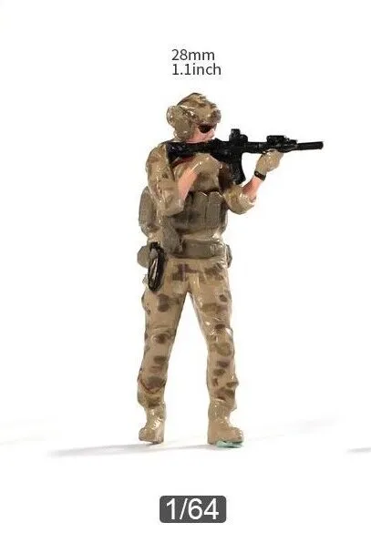 1:64 Painted Unpainted Figure Model Miniature Resin Diorama Soldier Patrol Dog New