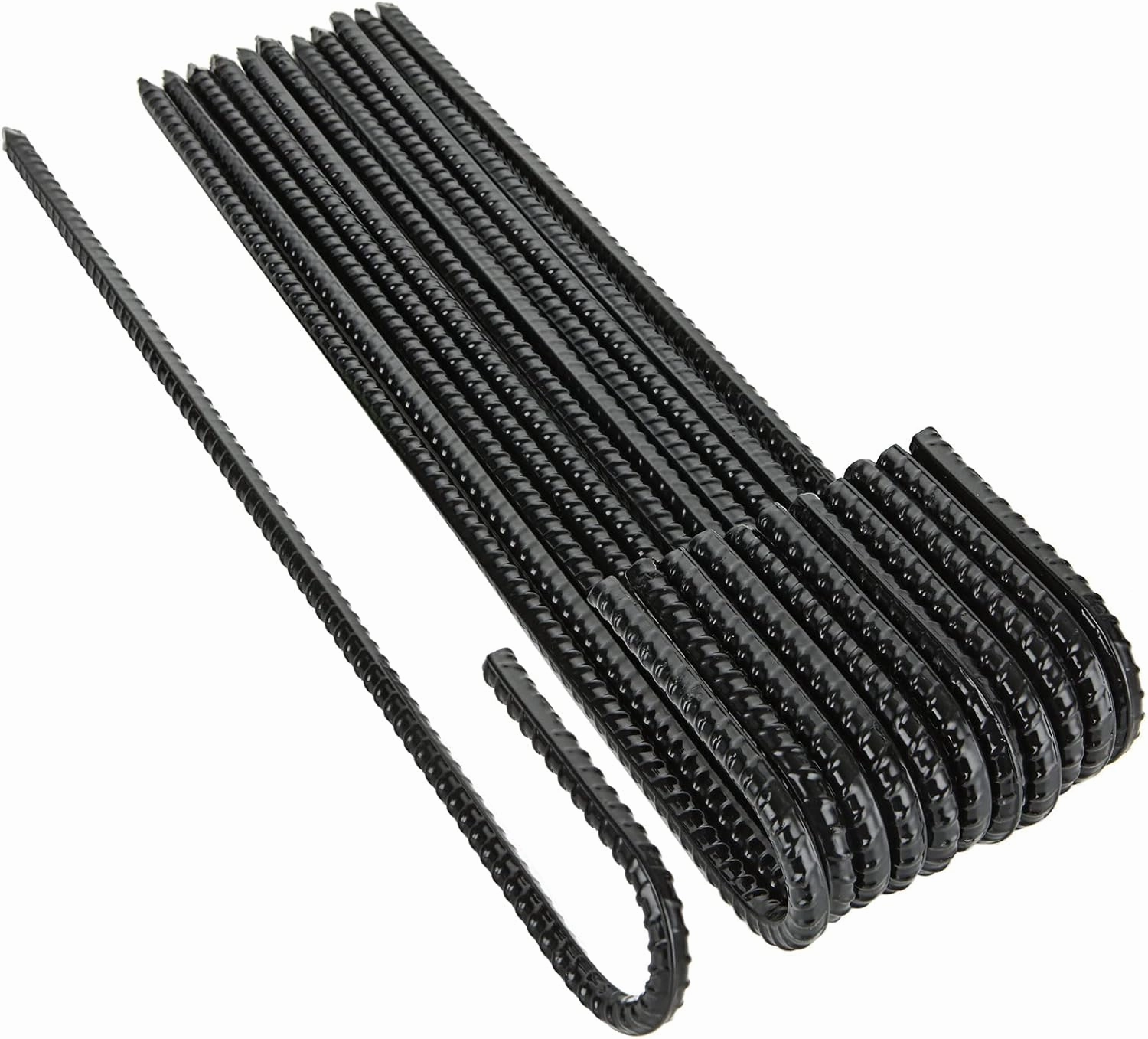 16 Inch Rebar Stakes, 12Pcs Heavy Duty Rebar Stakes J Hook 5/16 Ground Stakes Tent Stakes Rust Proof Coated Ground Anchors with Chisel Point End for Camping Camping Tent
