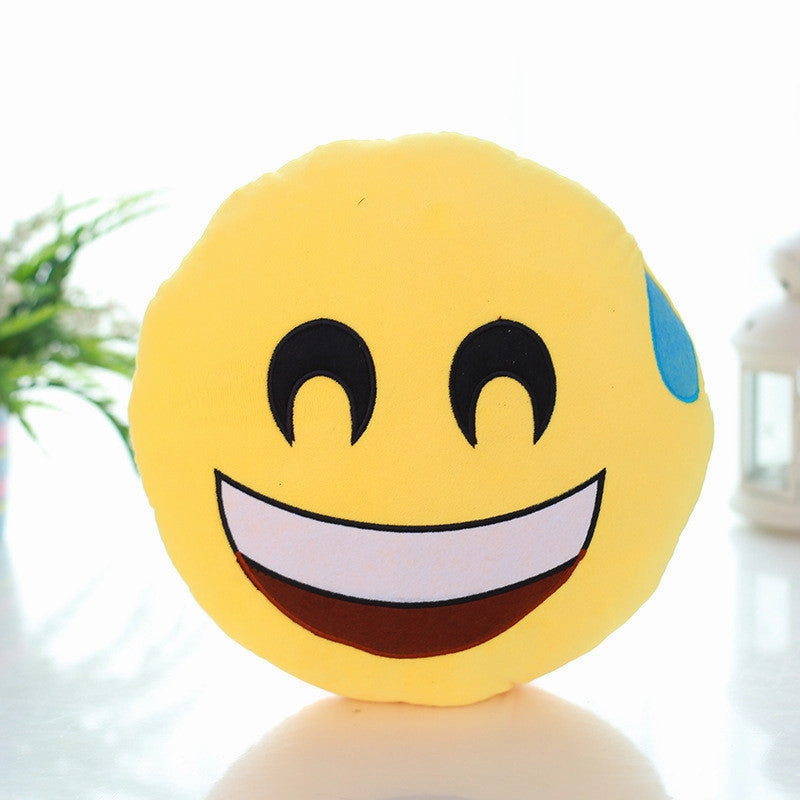 18 Style Smiley Emoji Yellow Round Pillow Sofa decorative pillows Stuffed Plush coussin cojines whatsapp emoji cushion Christmas