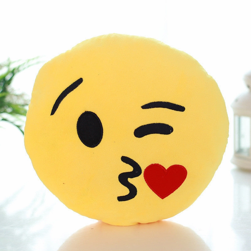 18 Style Smiley Emoji Yellow Round Pillow Sofa decorative pillows Stuffed Plush coussin cojines whatsapp emoji cushion Christmas