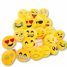 18 Style Smiley Emoji Yellow Round Pillow Sofa decorative pillows Stuffed Plush coussin cojines whatsapp emoji cushion Christmas