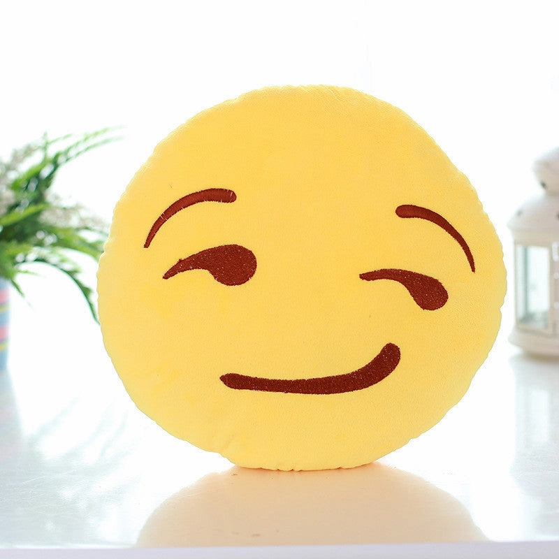 18 Style Smiley Emoji Yellow Round Pillow Sofa decorative pillows Stuffed Plush coussin cojines whatsapp emoji cushion Christmas