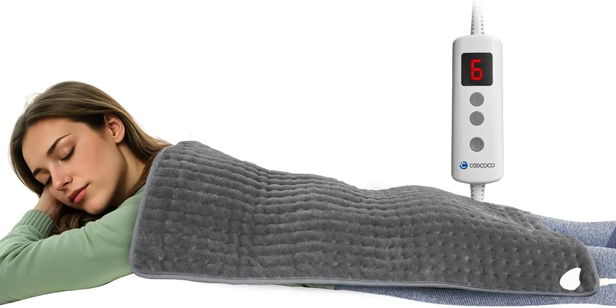 18" x 33" Large Heating Pad for Back, FSA HSA Eligible Heat Pad, CooCoCo XXXL Heated Pad for Period Cramps, 6 Heat Settings, Auto Off, Moist Heat, Gifts for Women Men Mom, Dad