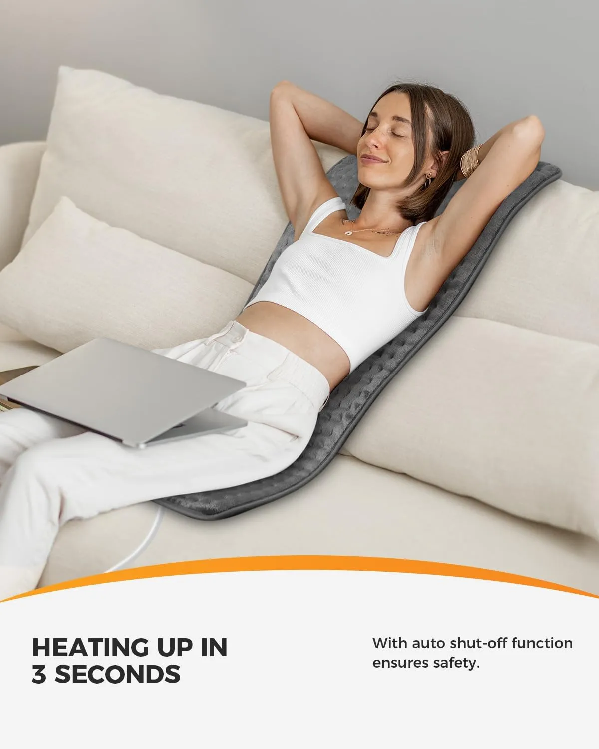 18" x 33" Large Heating Pad for Back, FSA HSA Eligible Heat Pad, CooCoCo XXXL Heated Pad for Period Cramps, 6 Heat Settings, Auto Off, Moist Heat, Gifts for Women Men Mom, Dad