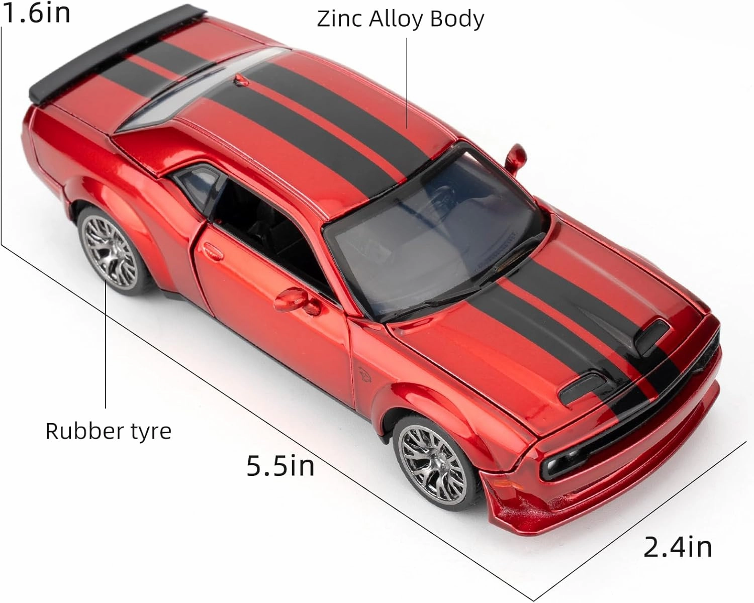 1:36 Take Apart Assembled Car Model for 2022 Dodge Challenger SRT Hellcat Diecast Toy, DIY Zinc Alloy Vehicle Toy Kit Educational Building Toys Birthday Gift for Children (Red)