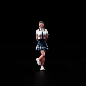 1:64 Scale Miniature Figurines Diorama Shirt Skirt Girl Action Figure Tiny People Scene Props Figures Model Color Painting for Cars Vehicles Display