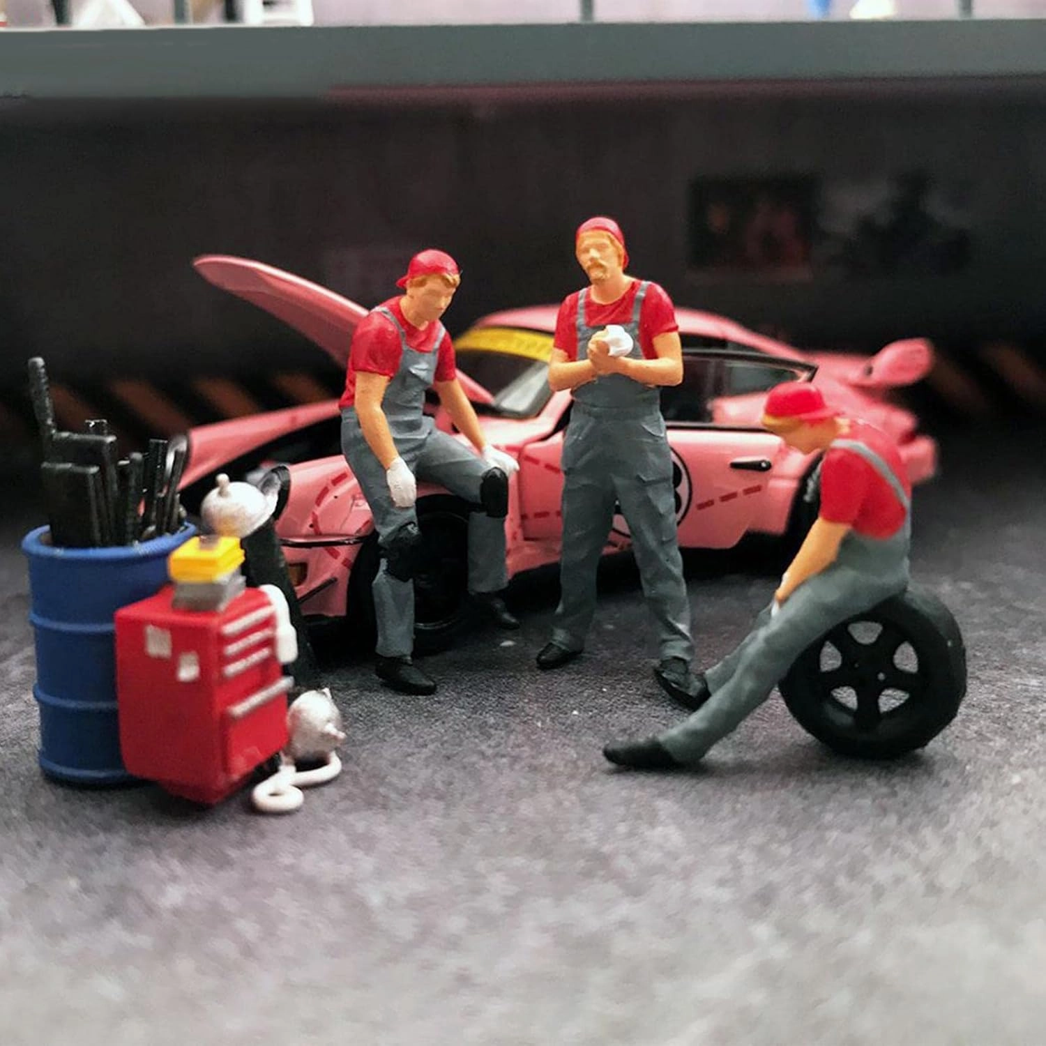 1/64 Scale People Figurines for Diorama Layouts and Micro Scenes, Blue B