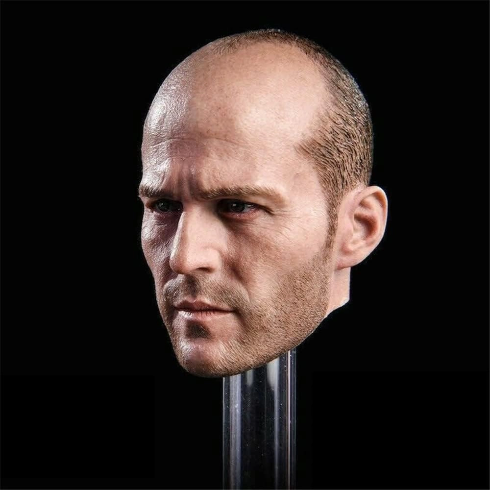 1/6 Scale Male Head Sculpt, European Hard Man Head Carved Jason Statham Head Model for 12inch Male Soldier Action Figure Body (Painted)