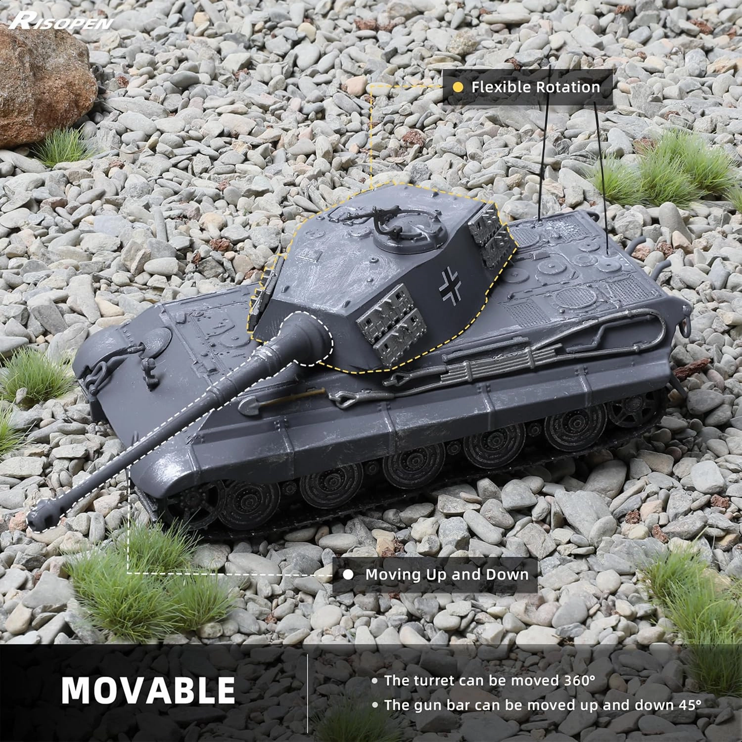 1/72 Scale Military Tank Model Finished Alloy Metal Die cast with Plastic Tank Model World War 2 Army Vehicl Tank Mini 1945 Tiger Model Gift Collection Ideal for Adult Men (Berlin 1945)