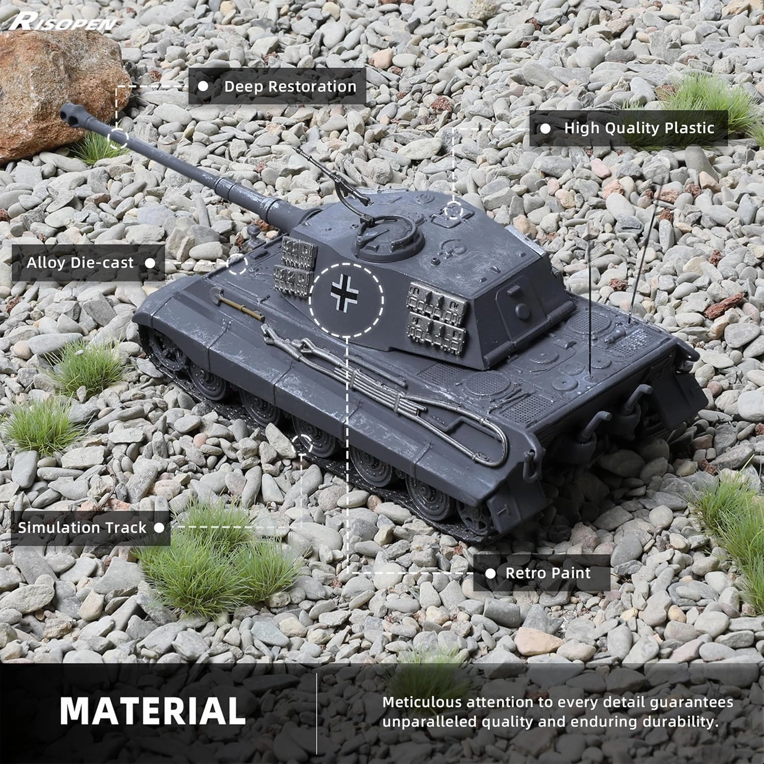 1/72 Scale Military Tank Model Finished Alloy Metal Die cast with Plastic Tank Model World War 2 Army Vehicl Tank Mini 1945 Tiger Model Gift Collection Ideal for Adult Men (Berlin 1945)