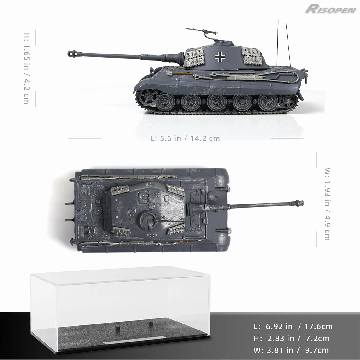 1/72 Scale Military Tank Model Finished Alloy Metal Die cast with Plastic Tank Model World War 2 Army Vehicl Tank Mini 1945 Tiger Model Gift Collection Ideal for Adult Men (Berlin 1945)