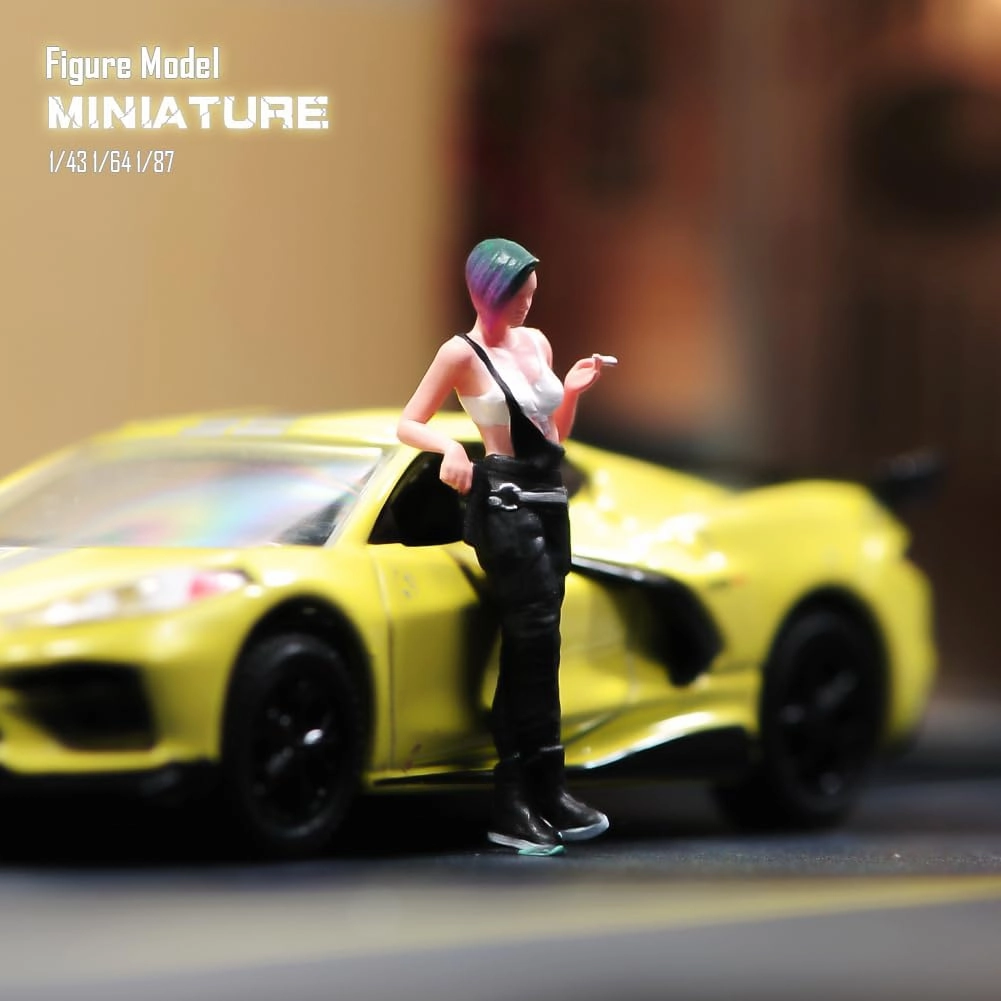 1/87 1/64 1/43 1/24 Scale Miniature Action Figure Doll Model Cool Girl Soldier Judy Resin Figurine Model Creative Scene Dolls Props for Car Toys (Painted, 1:24 Scale)