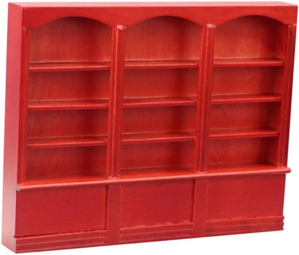 1pc Miniature Dollhouse Display Shelf Mini Triple Bookcase Cabinet Creative European Style Storage Case Lightweight Bookshelf for Mini House Decoration