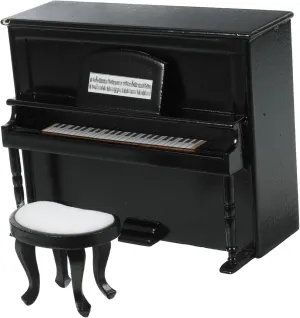 1Set Miniature House Piano and Stool Model Decorative Piano Statue and Stool Sculptures for Dollhouse Adornment Tiny House Accessories Present for Mini Crafts Enthusiasts