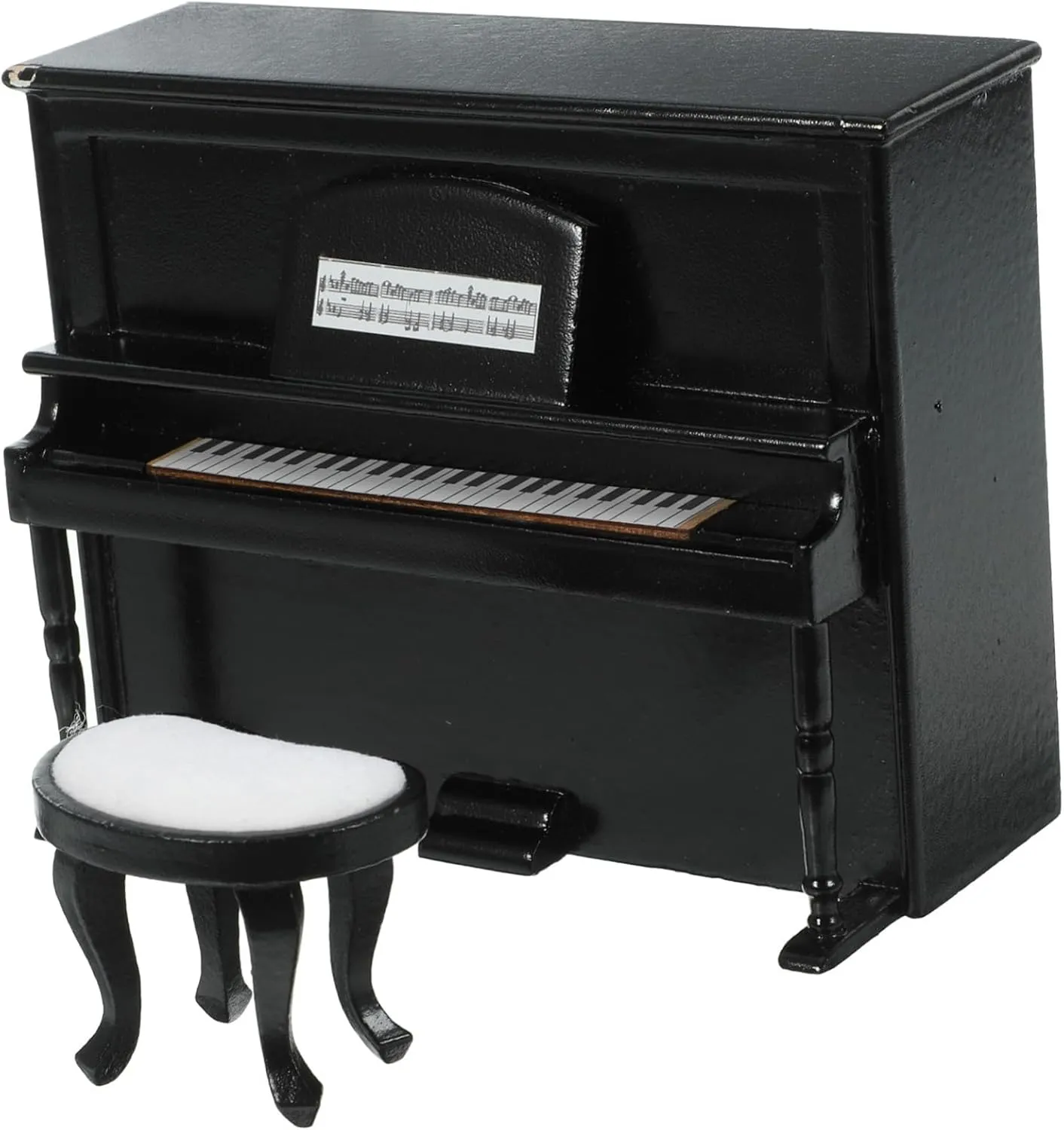 1Set Miniature House Piano and Stool Model Decorative Piano Statue and Stool Sculptures for Dollhouse Adornment Tiny House Accessories Present for Mini Crafts Enthusiasts
