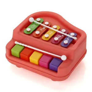 2 in 1 Baby Piano Xylophone Toy for Toddlers, 5 Multicolored Key Keyboard Xylophone Piano, Preschool Educational Musical Learning Instruments Toy for Baby Kids Girls Boys 3  Years (1 Pc)