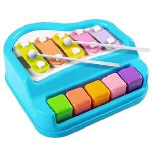 2-in-1 Xylophone & Piano - 5 Keys | Assorted Colours (1-4 Years)