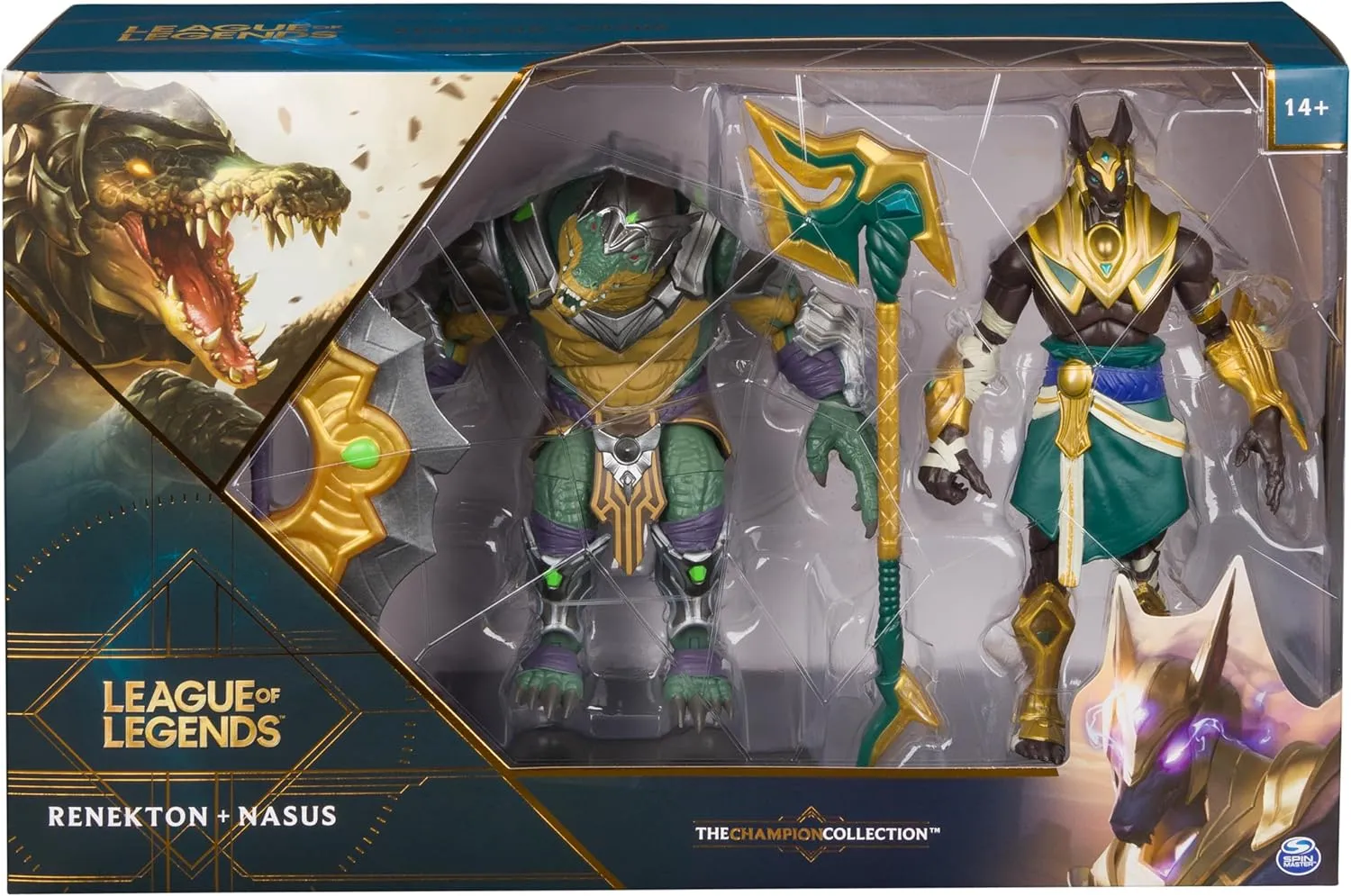2-Pack, Official Nasus and Renekton Collectible Figures, Over 7-Inches with 2 Accessories, The Champion Collection, Collector Grade, Ages 14 and Up
