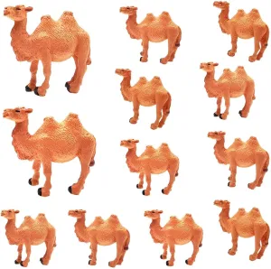 20 Pcs Hand Painted Camel Figurines Miniature Animal Statue Wildlife Bactrian Camel Figure Toy Cake Toppers Moss Landscape Decoration DIY Terrarium Crafts Ornament