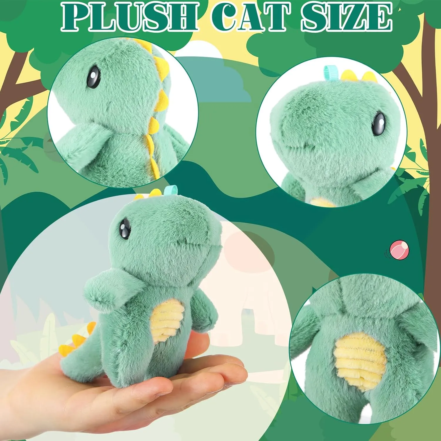 20 Set Adopt A Puppy Favors 20 Small Stuffed Puppy Plush Dogs Bulk with 20 Kraft Paper Boxes 20 Adoption Cards 1 White Fence and 1 Paper Sign for Adopt A Pet Party(Dinosaur)