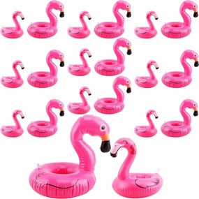 20 Pcs Inflatable Flamingo Drink Holders Blow up Small Flamingo Drink Floats Flamingo Inflates Cup Coasters for Pool Party Bachelorette Party Flamingo Theme Party, 2 Size
